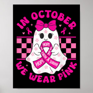Póster Fantasma espeluznante de Halloween Rosa Conciencia