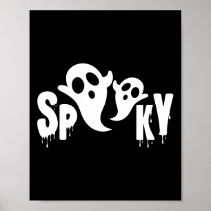 Póster Fantasma espeluznante - Diseño de Halloween