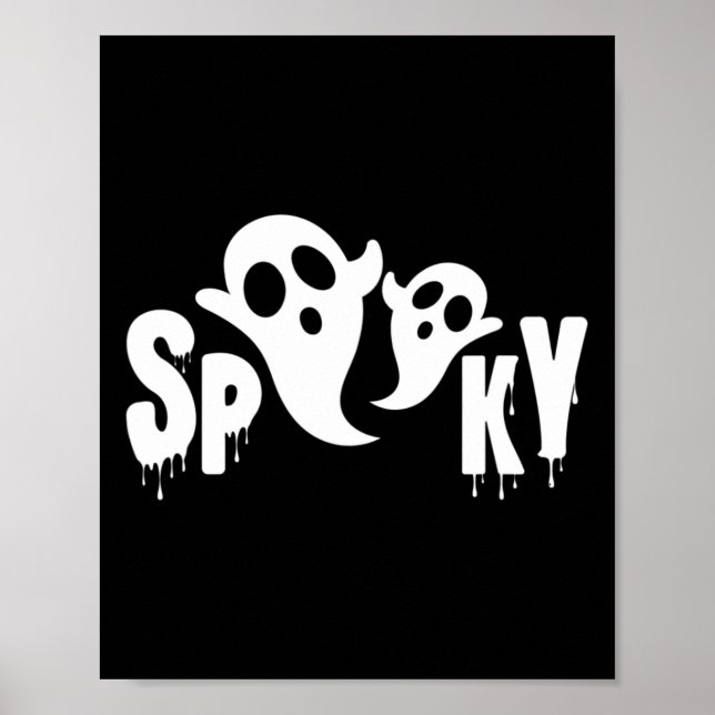 Póster Fantasma espeluznante - Diseño de Halloween (Frente)