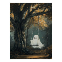 Fantasma espeluznante en el bosque de Halloween de