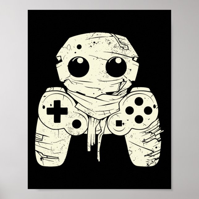 Póster Fantasma Ghost Mummy Gaming Controller Halloween G (Frente)