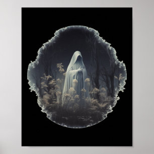 Póster Fantasma Gótica En El Bosque Fantasma Floral Vinta