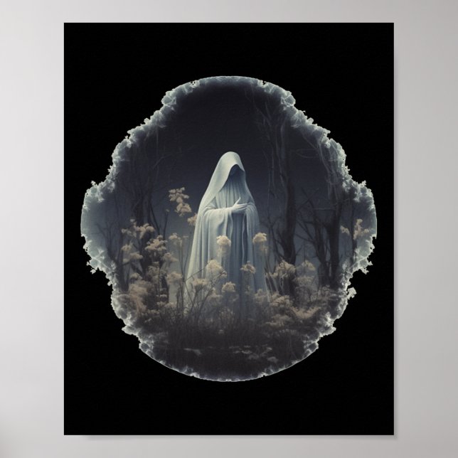 Póster Fantasma Gótica En El Bosque Fantasma Floral Vinta (Frente)