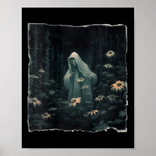 Póster Fantasma Gótica En El Bosque Fantasma Floral Vinta