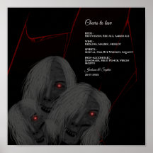 Fantasma gótica rojo blanco negro negro oscuro Moo