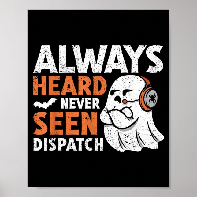 Póster Fantasma Lindo De Halloween Espeluznante Despacho  (Frente)