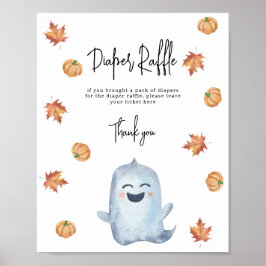 Póster Fantasma lindo - Juego de rifa de pañales