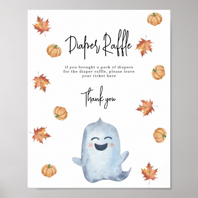 Póster Fantasma lindo - Juego de rifa de pañales (Frente)