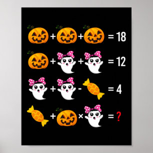 Póster Fantasma Matemáticas Matemáticas Halloween Cute Sp