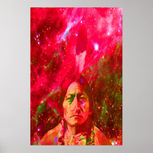Póster Fantasma nativa norteamericana de Sitting Bull