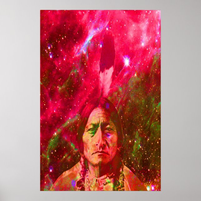 Póster Fantasma nativa norteamericana de Sitting Bull (Frente)