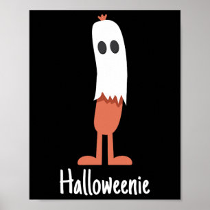 Póster Fantasma Perro caliente Halloweenie Costume Fun Fo