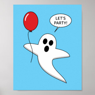 Póster Fantasma Personalizado con globo rojo