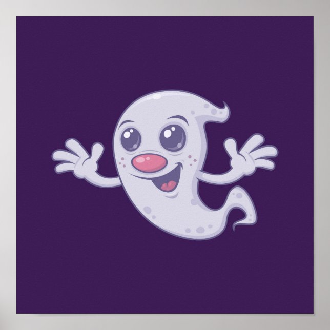 Póster Fantasma Retro Adorable (Frente)