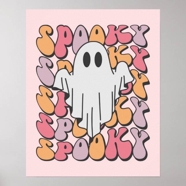 Póster Fantasma retro fantasmal (Frente)