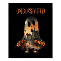 Fantasma sarcástica de Halloween con poco personal