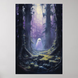 Póster Fantasma silenciosa en bosque espeluznante