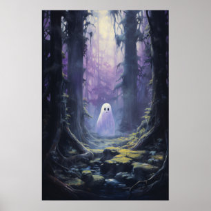 Póster Fantasma silenciosa en bosque espeluznante