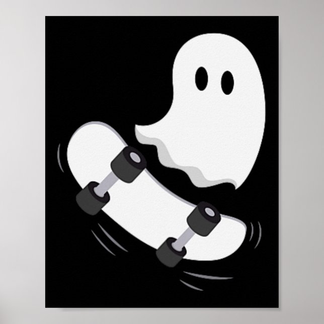 Póster Fantasma Skateboard Lazy Halloween Disstume Fun Sk (Frente)