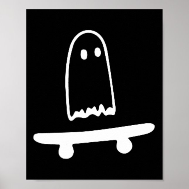 Póster Fantasma Skateboard Lazy Halloween Disstume Fun Sk (Frente)
