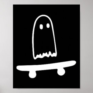 Póster Fantasma Skateboard Lazy Halloween Disstume Fun Sk