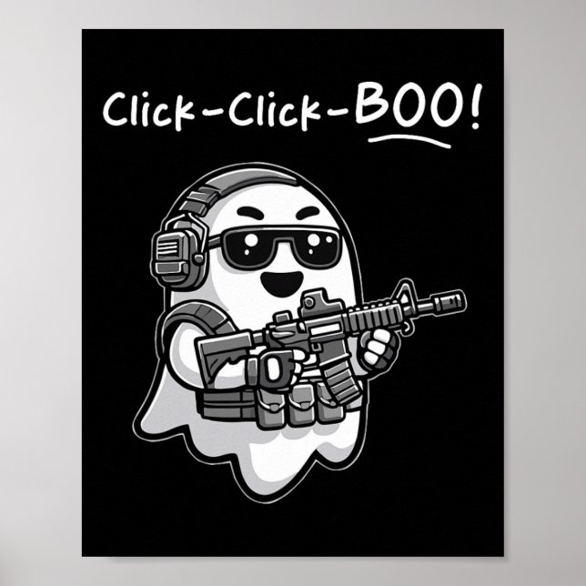 Póster Fantasma táctica divertida haga clic en Boo Hallow (Frente)