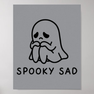 Póster Fantasma Triste y Espeluznante