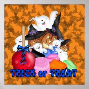 Póster Fantasma y Poster de calabazas