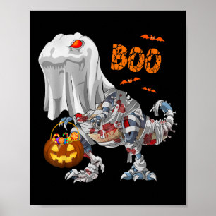Póster Fantasma Zombie Momia Dinosaurio Divertido Boo Hal