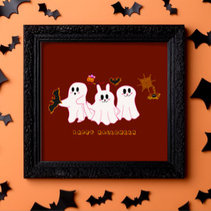 Póster Fantasmagóricos fantasmas posando para una foto   