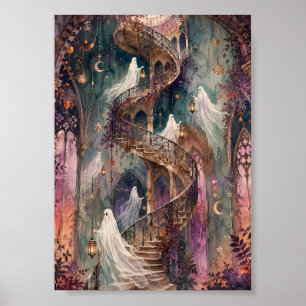 Póster Fantasmas Caprichosos Escalera de Caracol Castillo