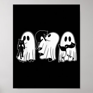 Póster Fantasmas divertidos sosteniendo gatos negros Hall