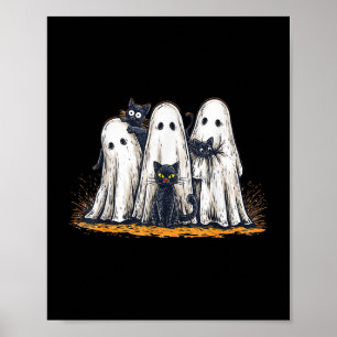Póster Fantasmas divertidos sosteniendo gatos negros Hall