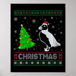 Póster Fantasmas en árbol de navidad femenino iluminando