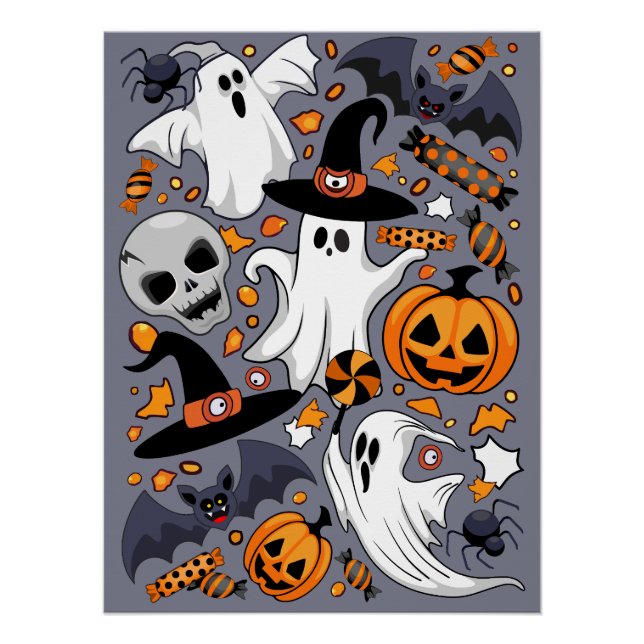 Póster Fantasmas fantasmagóricos y adorables monstruos ad (Anverso)