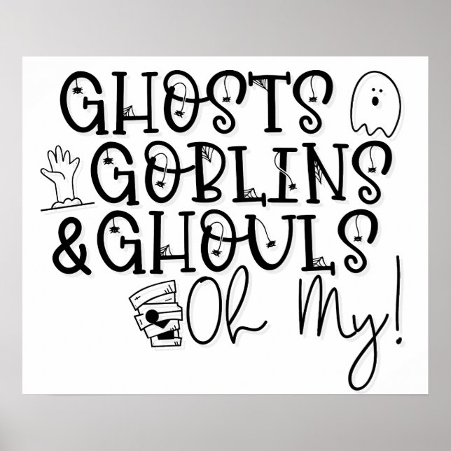 Póster fantasmas goblins ghouls oh mi mami halloween (Frente)