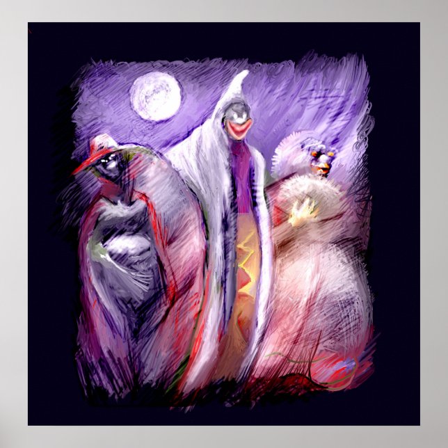 Póster ***Fantasmas por la noche*** (Frente)