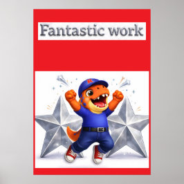 Póster Fantastic work, silver multi star achievement post
