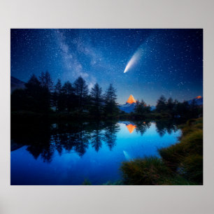 Póster Fantástico cielo estrellado sobre el Imperio Matte