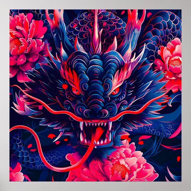 Póster Fantástico Dragón de la Furia de la Blossom (Frente)