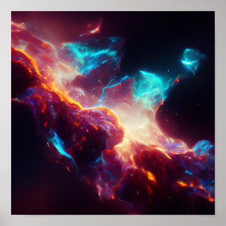 Póster Fantástico espacio abstracto de nebulosa 6
