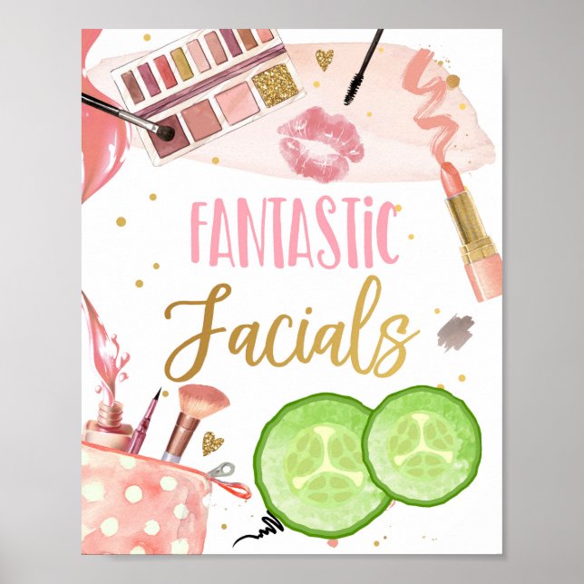 Póster Fantástico Faciales Spa Fiesta Maquillaje Glamour  (Frente)