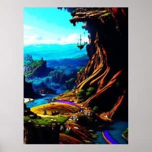 Póster Fantástico paisaje fantástico 914