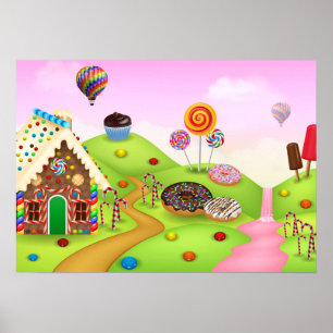 Póster Fantástico paisaje paisajístico de la tierra de lo