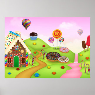 Póster Fantástico paisaje paisajístico de la tierra de lo
