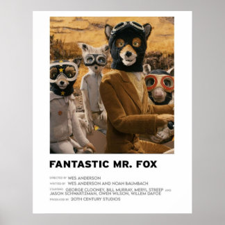 Póster Fantástico Sr. Fox Minimalista
