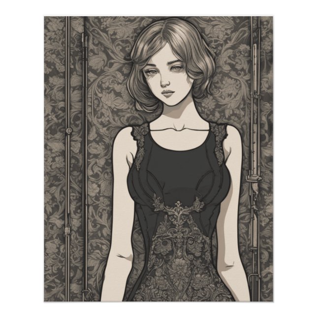 Póster Fantasy Anime Vintage LBD - Encantador arte (Anverso)