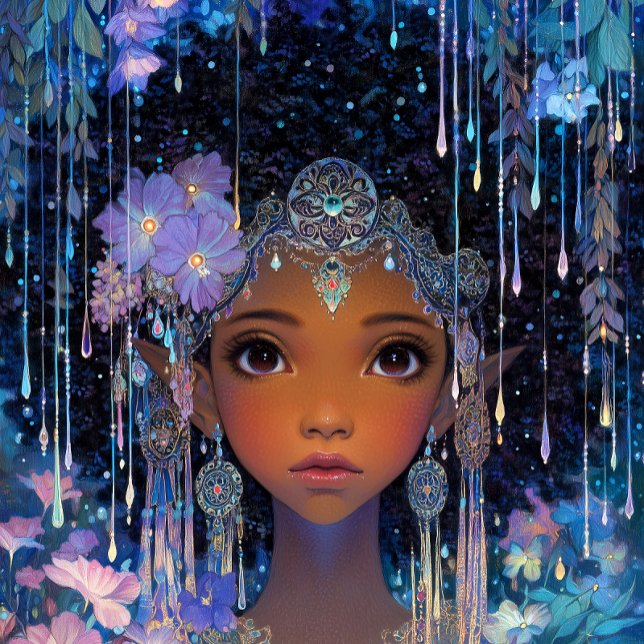 Póster  Fantasy Art Black Girl Black Queen Elf Goddess (Subido por el creador)