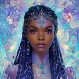 Póster Fantasy Art Black Girl Black Queen Goddess