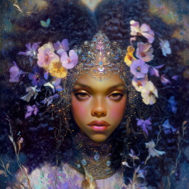 Póster Fantasy Art Black Girl Black Queen Goddess